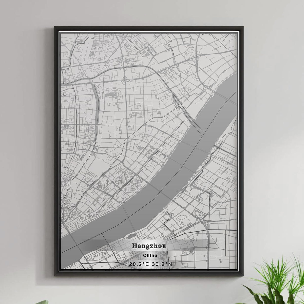 ROAD MAP OF HANGZHOU, CHINA BY MAPBAKES