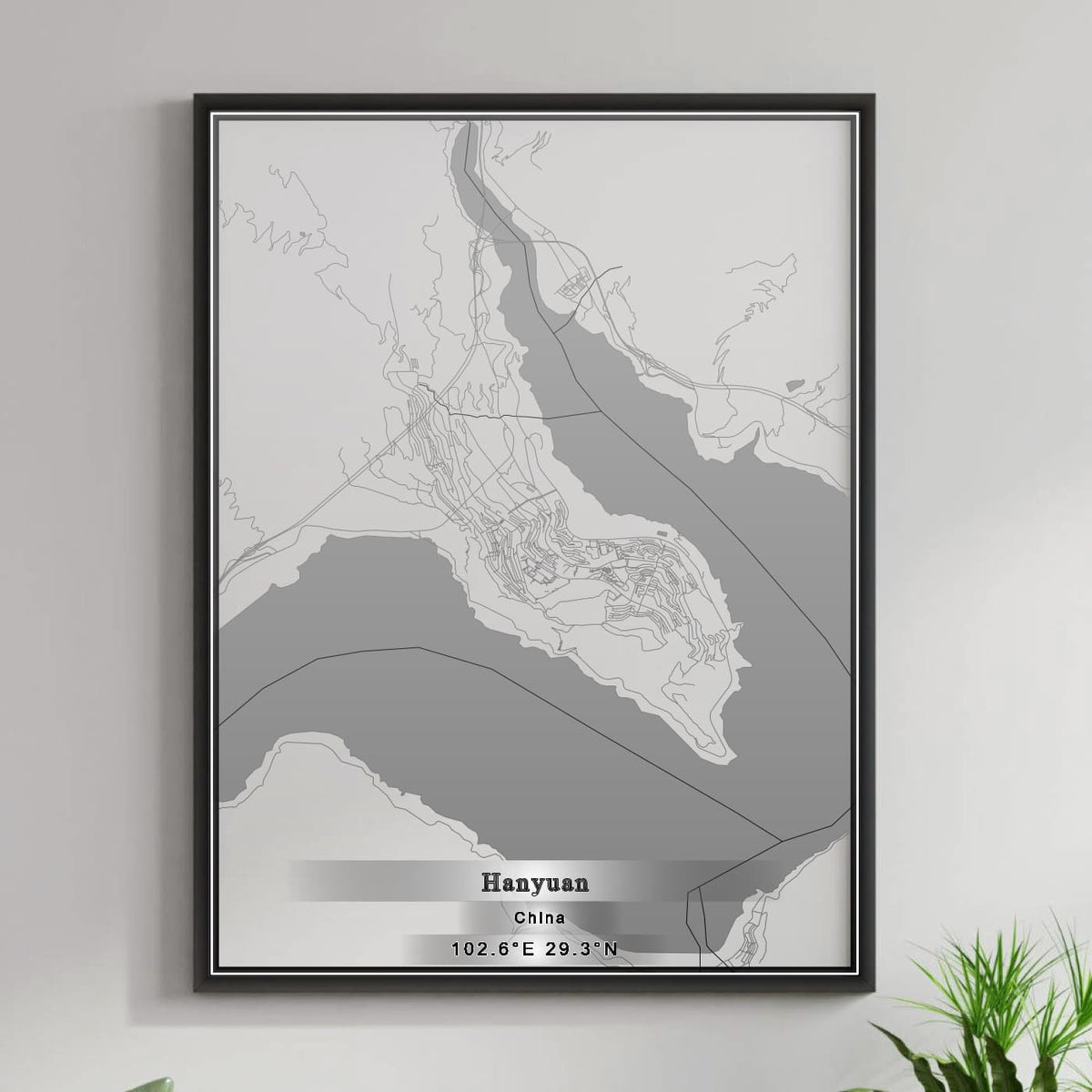 ROAD MAP OF HANYUAN, CHINA BY MAPBAKES