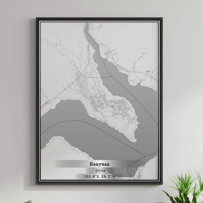 ROAD MAP OF HANYUAN, CHINA BY MAPBAKES