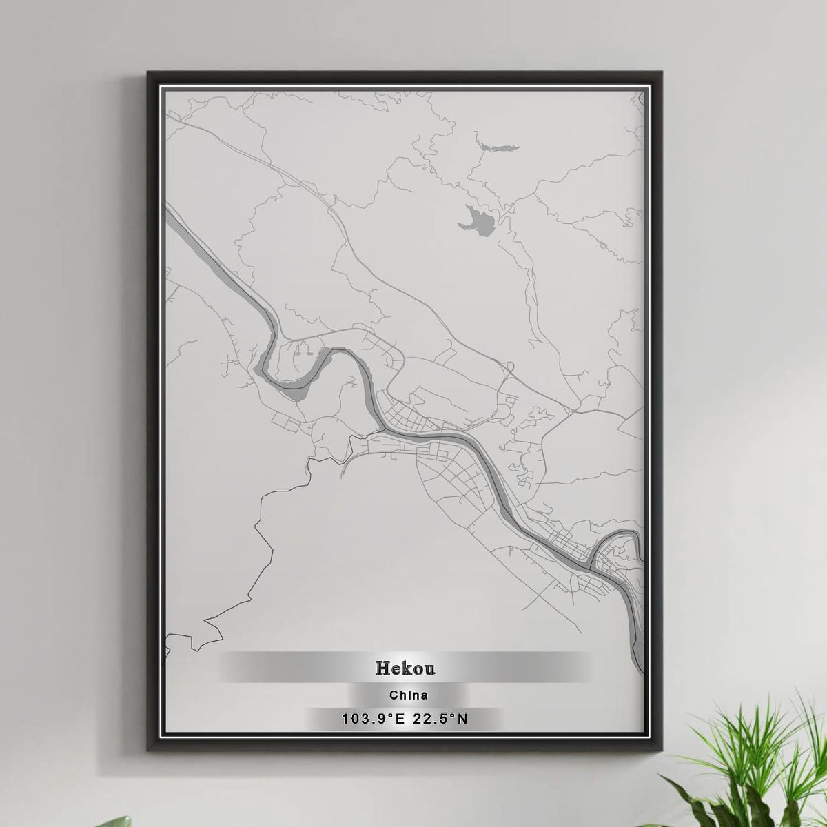 ROAD MAP OF HEKOU, CHINA BY MAPBAKES