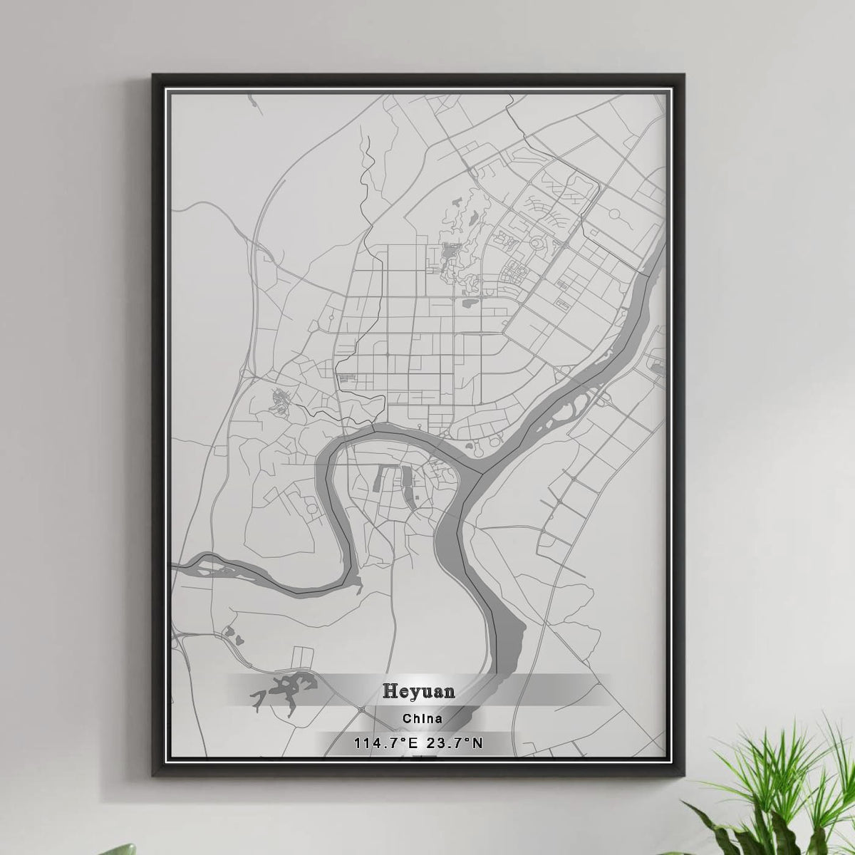 ROAD MAP OF HEYUAN, CHINA BY MAPBAKES
