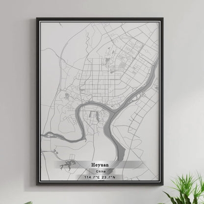 ROAD MAP OF HEYUAN, CHINA BY MAPBAKES