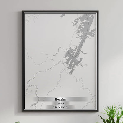 ROAD MAP OF HONGHU, CHINA BY MAPBAKES