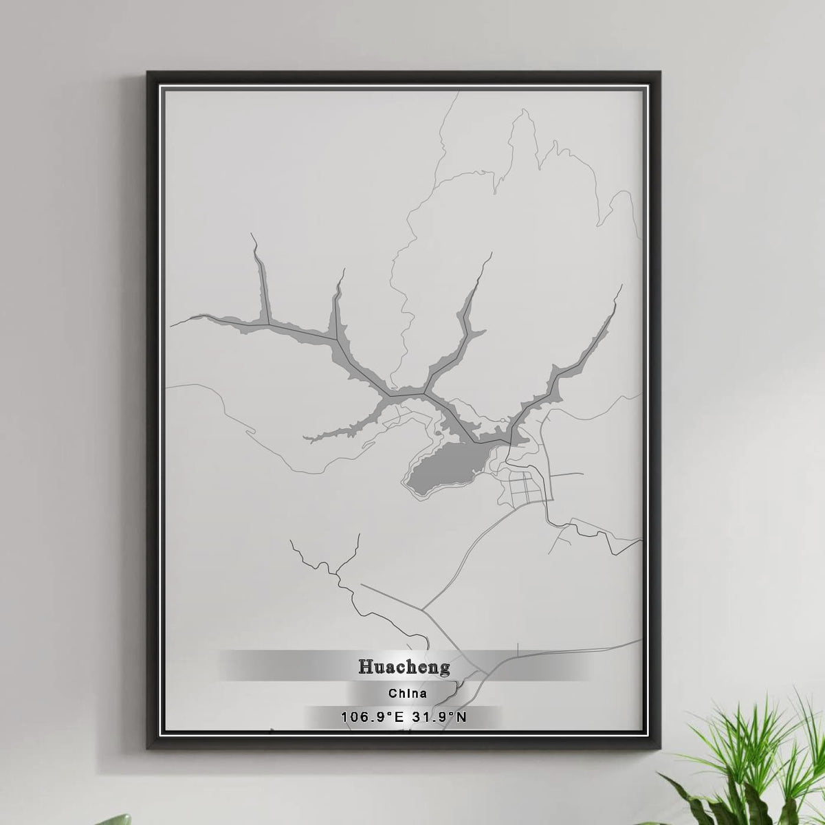 ROAD MAP OF HUACHENG, CHINA BY MAPBAKES