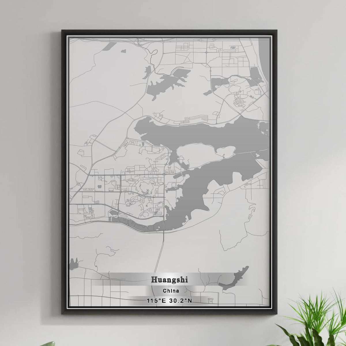 ROAD MAP OF HUANGSHI, CHINA BY MAPBAKES