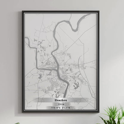 ROAD MAP OF HUAZHOU, CHINA BY MAPBAKES