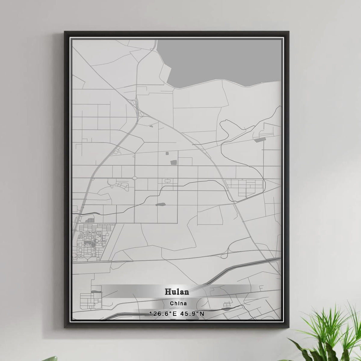 ROAD MAP OF HULAN, CHINA BY MAPBAKES