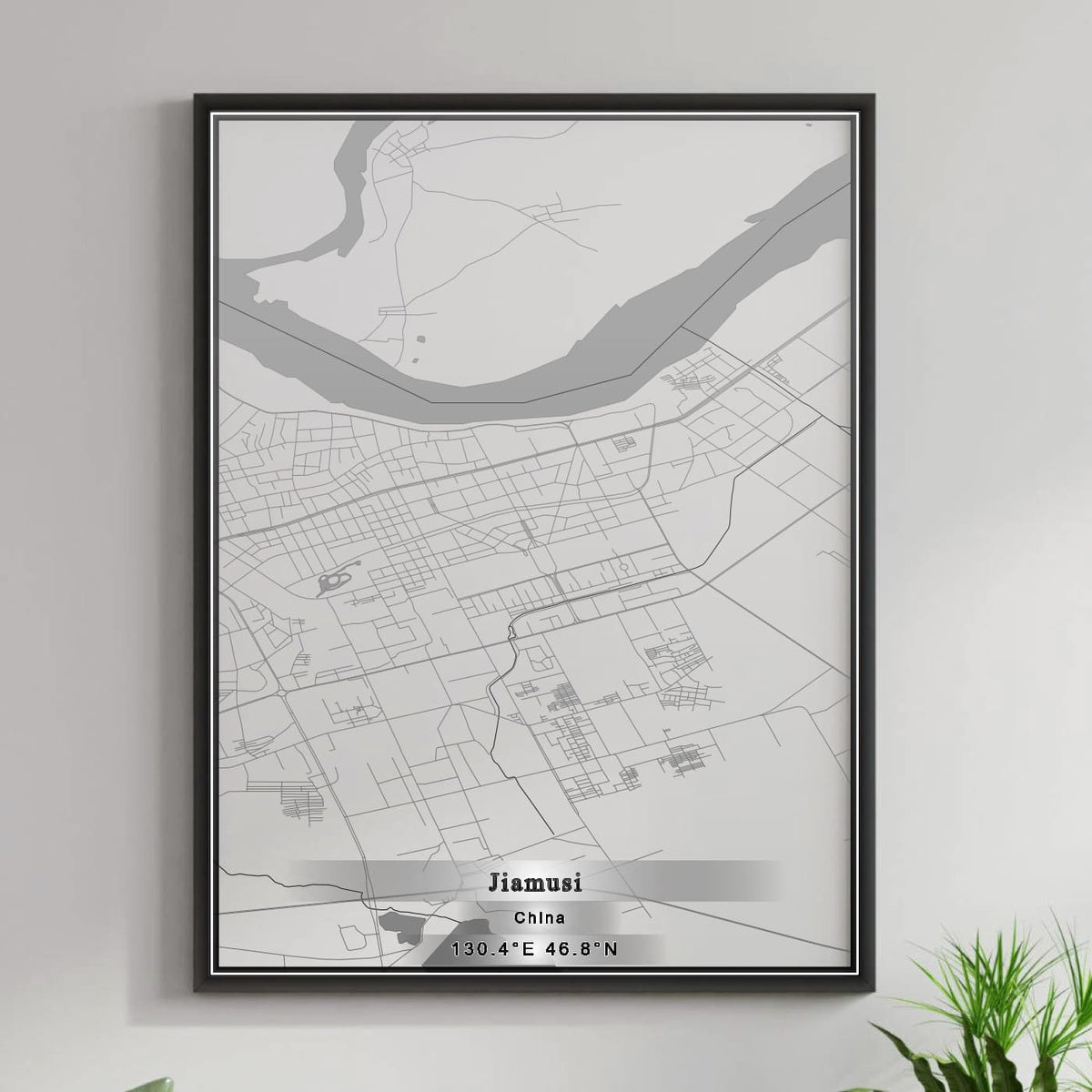 ROAD MAP OF JIAMUSI, CHINA BY MAPBAKES