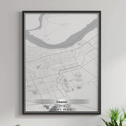 ROAD MAP OF JIAMUSI, CHINA BY MAPBAKES