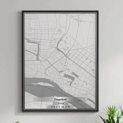 ROAD MAP OF JINGZHOU, CHINA BY MAPBAKES