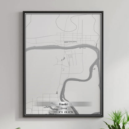 ROAD MAP OF JINSHI, CHINA BY MAPBAKES
