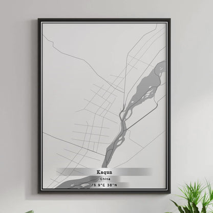 ROAD MAP OF KAQUN, CHINA BY MAPBAKES