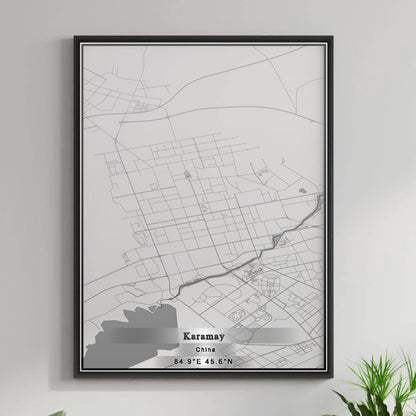 ROAD MAP OF KARAMAY, CHINA BY MAPBAKES