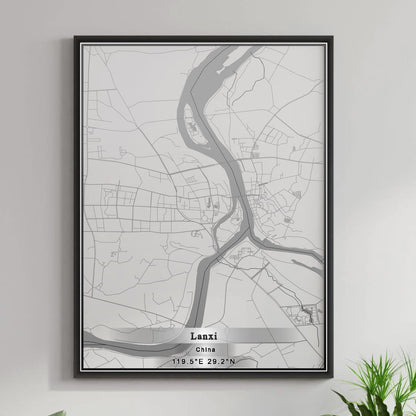 ROAD MAP OF LANXI, CHINA BY MAPBAKES