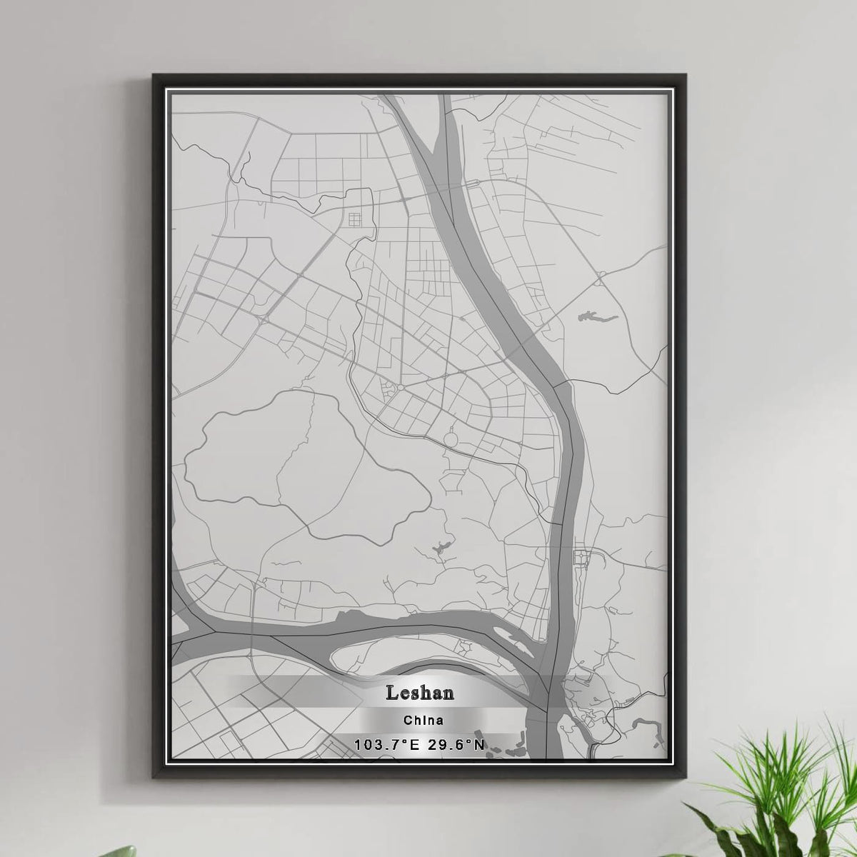 ROAD MAP OF LESHAN, CHINA BY MAPBAKES