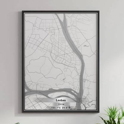 ROAD MAP OF LESHAN, CHINA BY MAPBAKES