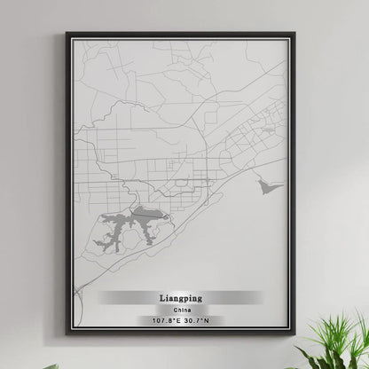 ROAD MAP OF LIANGPING, CHINA BY MAPBAKES
