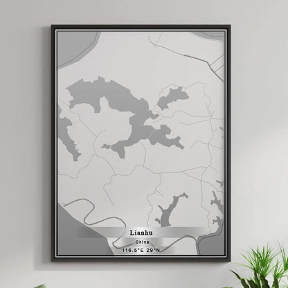 ROAD MAP OF LIANHU, CHINA BY MAPBAKES
