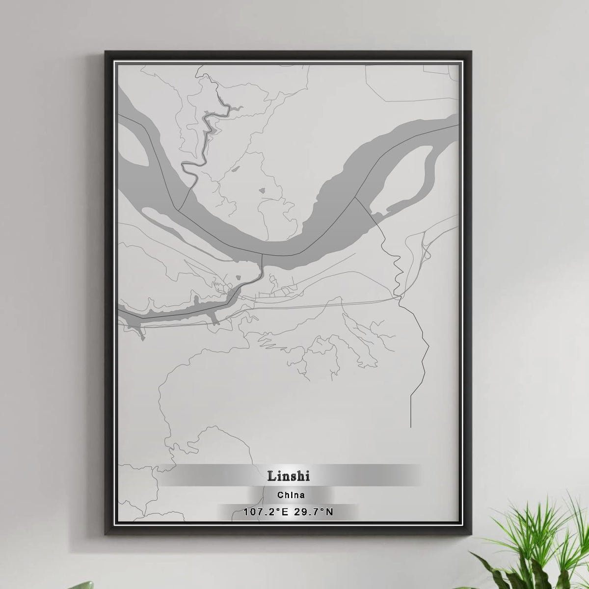 ROAD MAP OF LINSHI, CHINA BY MAPBAKES