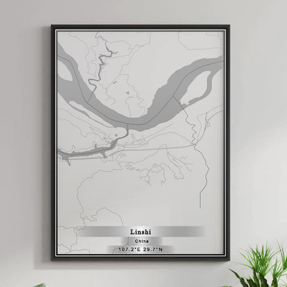 ROAD MAP OF LINSHI, CHINA BY MAPBAKES