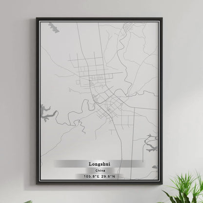 ROAD MAP OF LONGSHUI, CHINA BY MAPBAKES