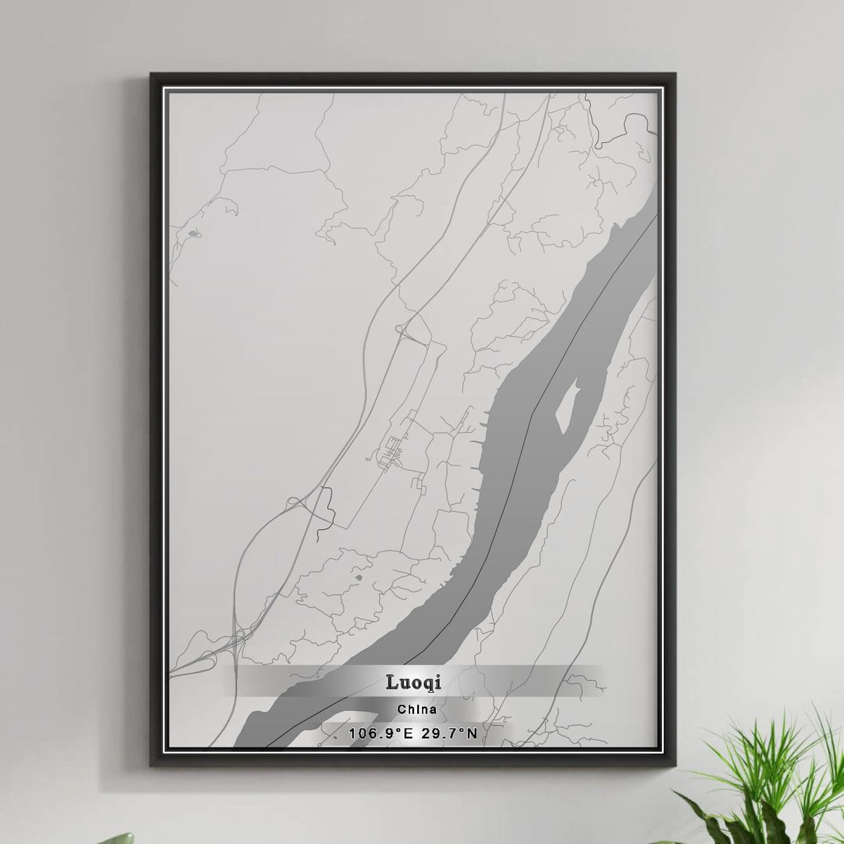 ROAD MAP OF LUOQI, CHINA BY MAPBAKES