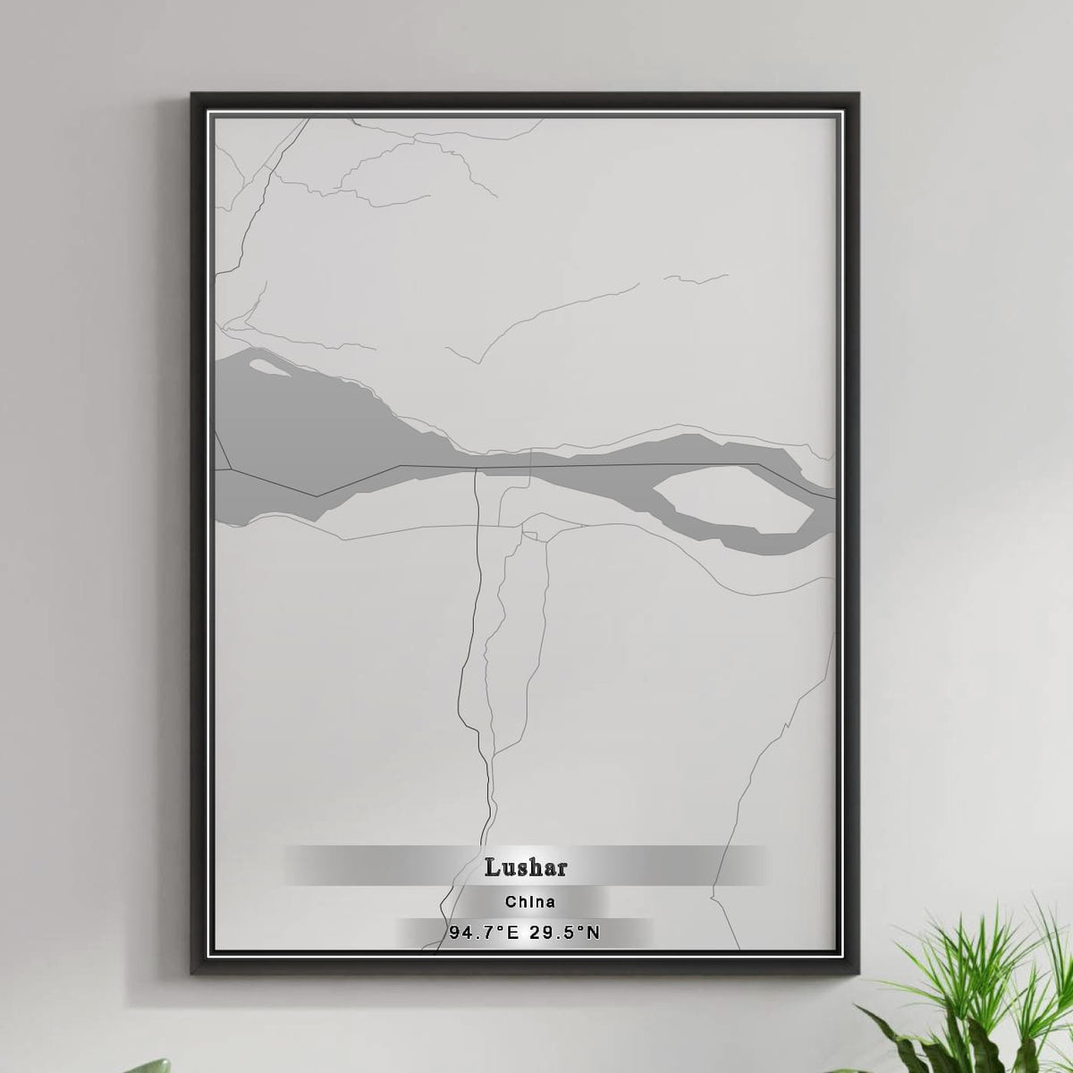 ROAD MAP OF LUSHAR, CHINA BY MAPBAKES
