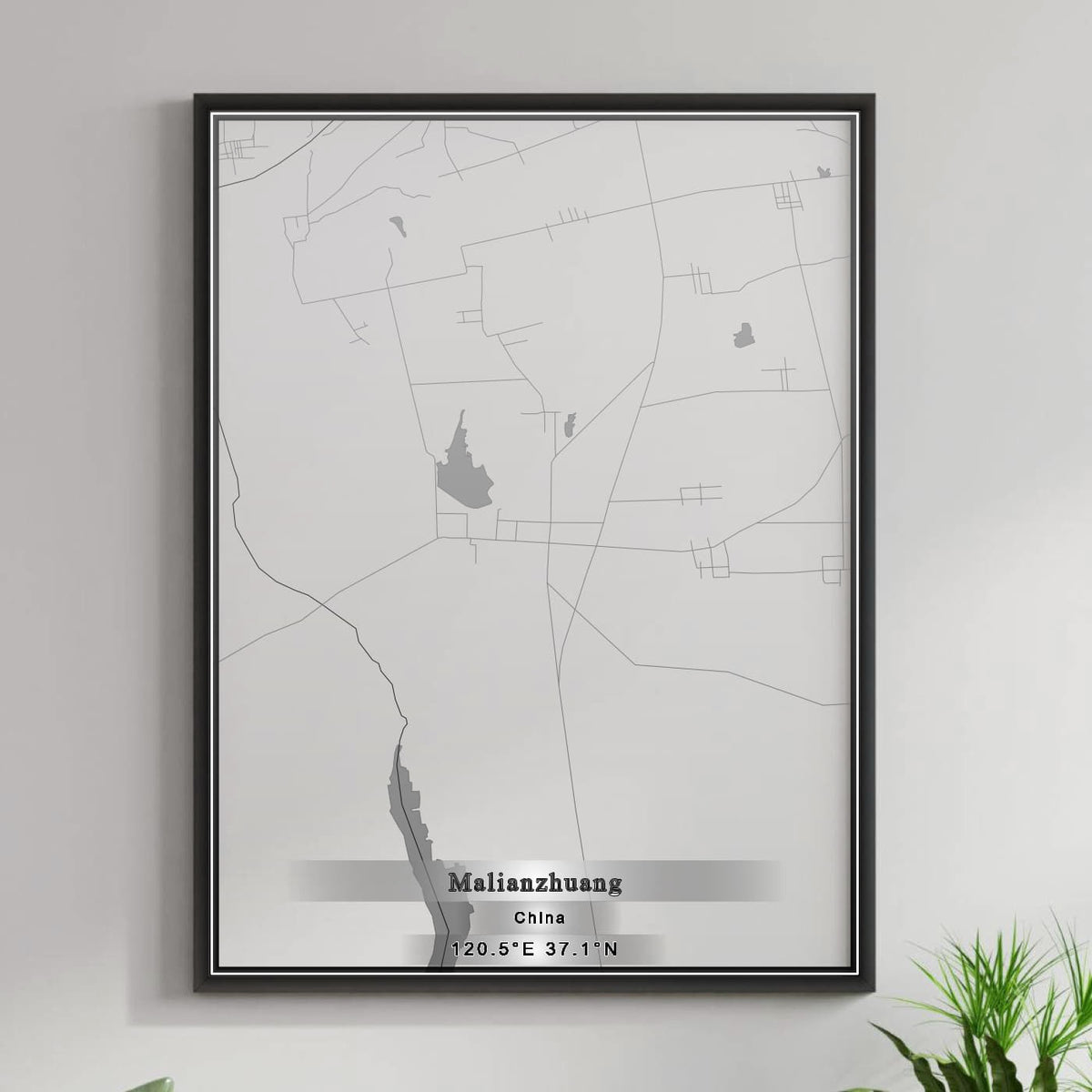 ROAD MAP OF MALIANZHUANG, CHINA BY MAPBAKES