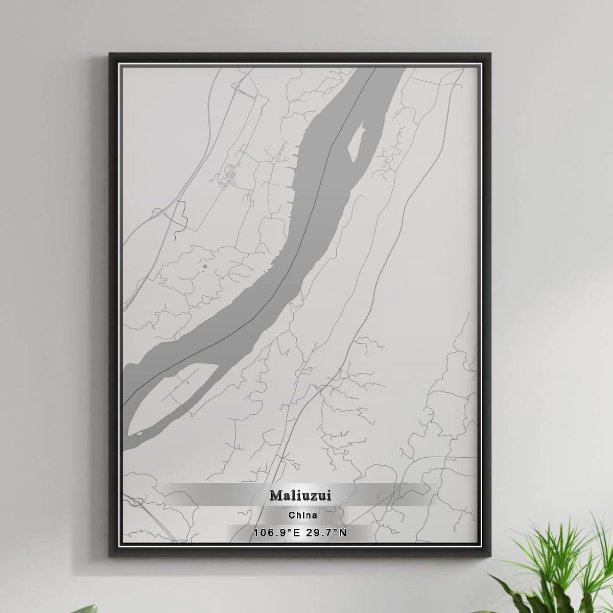 ROAD MAP OF MALIUZUI, CHINA BY MAPBAKES