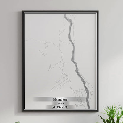 ROAD MAP OF MANGBANG, CHINA BY MAPBAKES