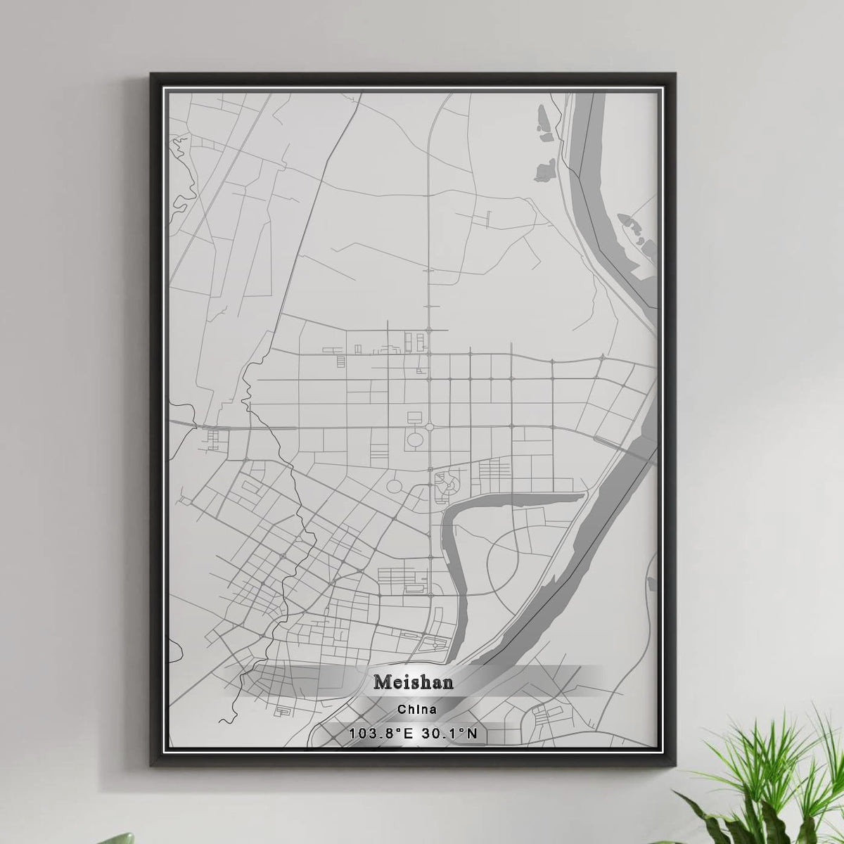 ROAD MAP OF MEISHAN, CHINA BY MAPBAKES