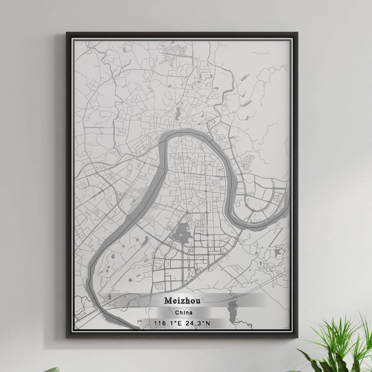 ROAD MAP OF MEIZHOU, CHINA BY MAPBAKES