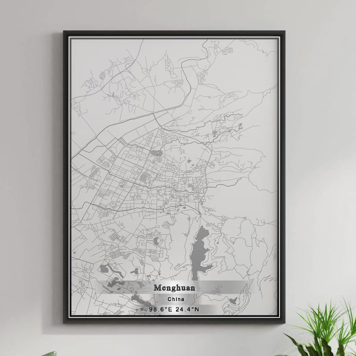 ROAD MAP OF MENGHUAN, CHINA BY MAPBAKES