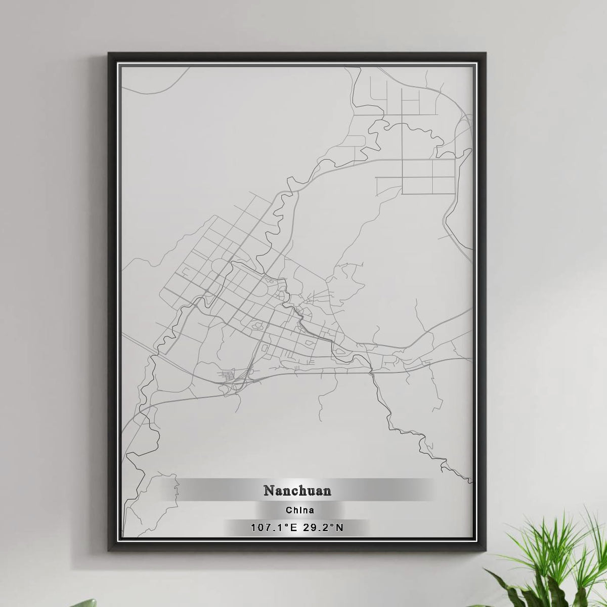 ROAD MAP OF NANCHUAN, CHINA BY MAPBAKES