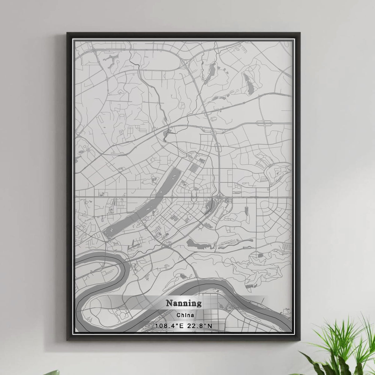 ROAD MAP OF NANNING, CHINA BY MAPBAKES