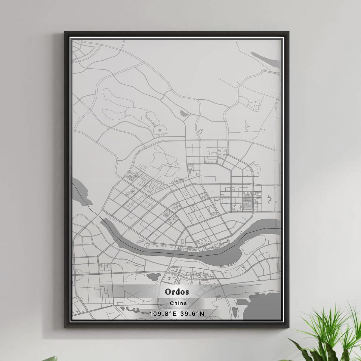 ROAD MAP OF ORDOS, CHINA BY MAPBAKES