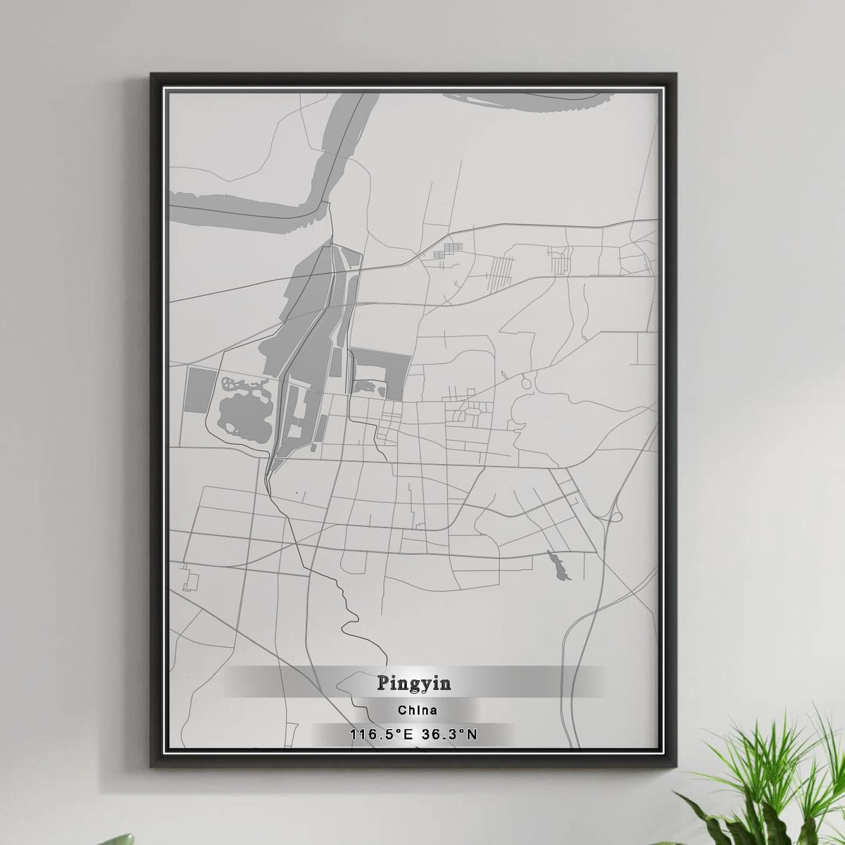 ROAD MAP OF PINGYIN, CHINA BY MAPBAKES
