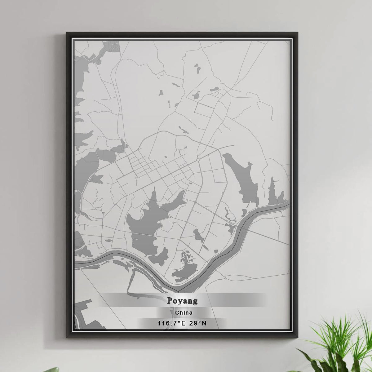 ROAD MAP OF POYANG, CHINA BY MAPBAKES