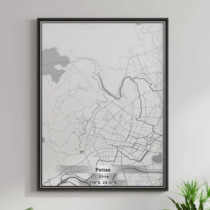 ROAD MAP OF PUTIAN, CHINA BY MAPBAKES