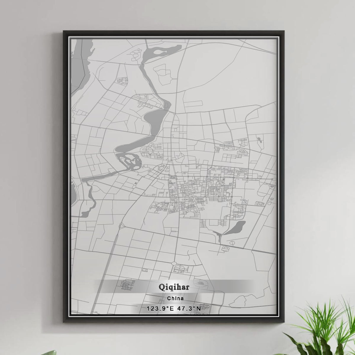 ROAD MAP OF QIQIHAR, CHINA BY MAPBAKES