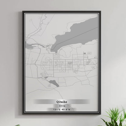 ROAD MAP OF QITAIHE, CHINA BY MAPBAKES
