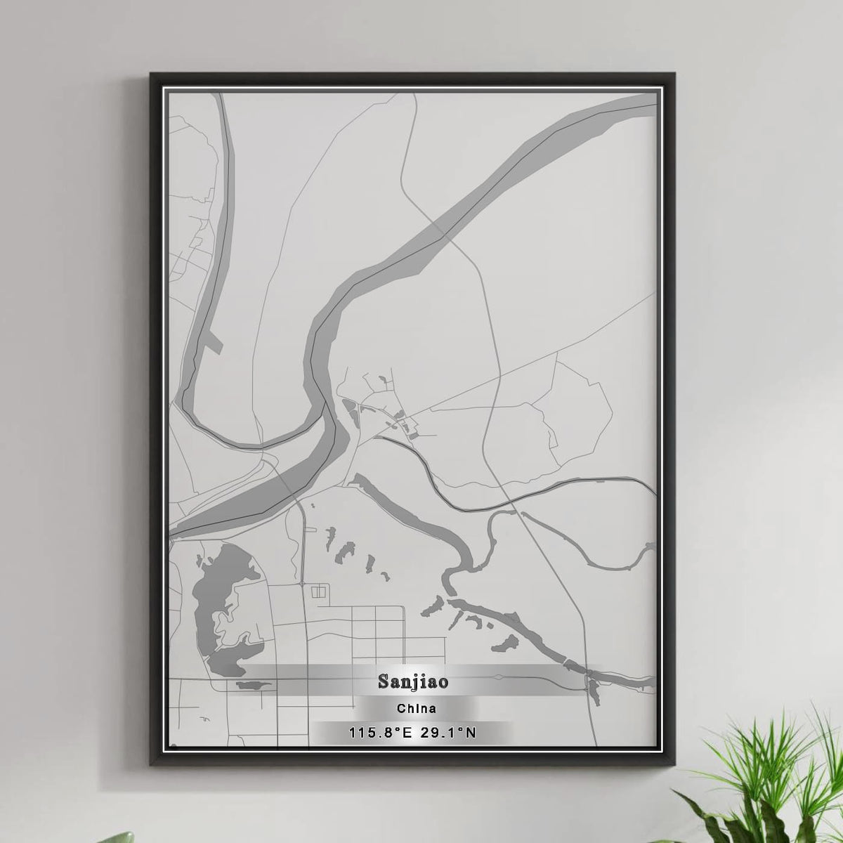 ROAD MAP OF SANJIAO, CHINA BY MAPBAKES
