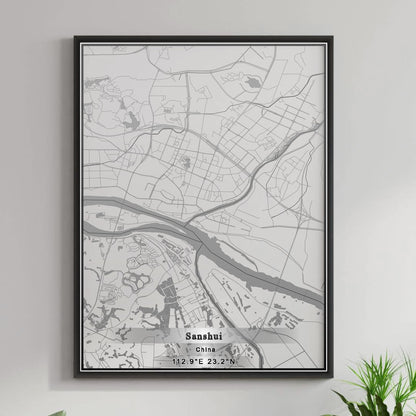 ROAD MAP OF SANSHUI, CHINA BY MAPBAKES