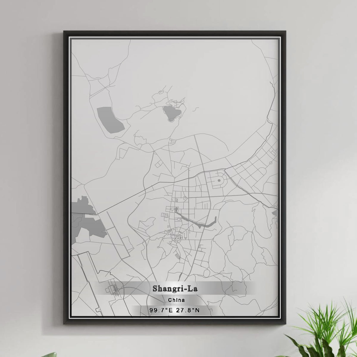 ROAD MAP OF SHANGRI-LA, CHINA BY MAPBAKES