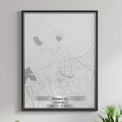 ROAD MAP OF SHANGRI-LA, CHINA BY MAPBAKES