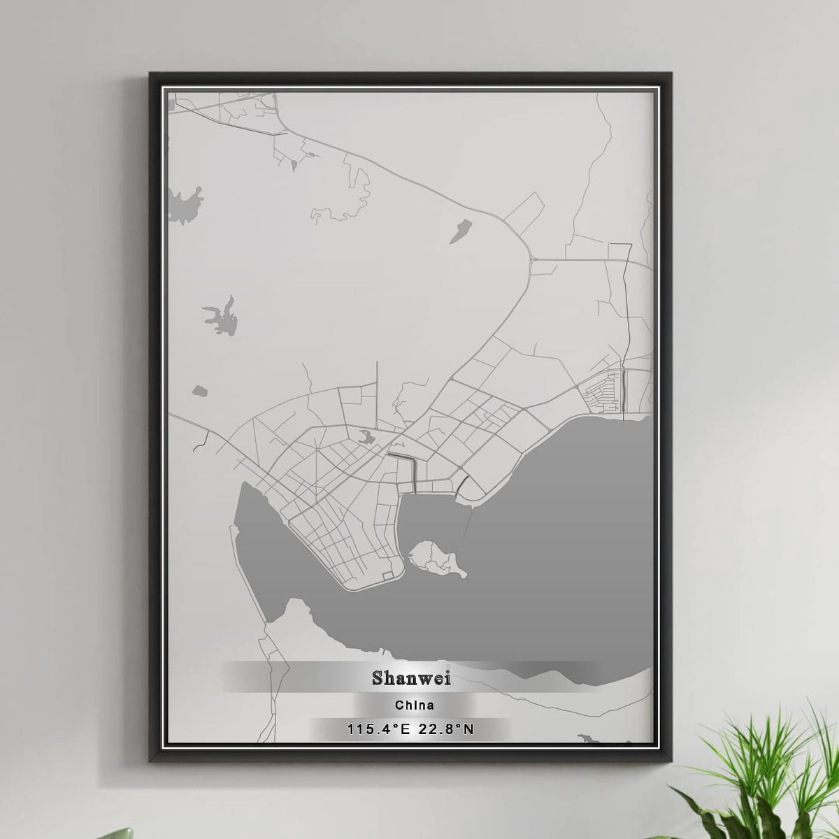 ROAD MAP OF SHANWEI, CHINA BY MAPBAKES