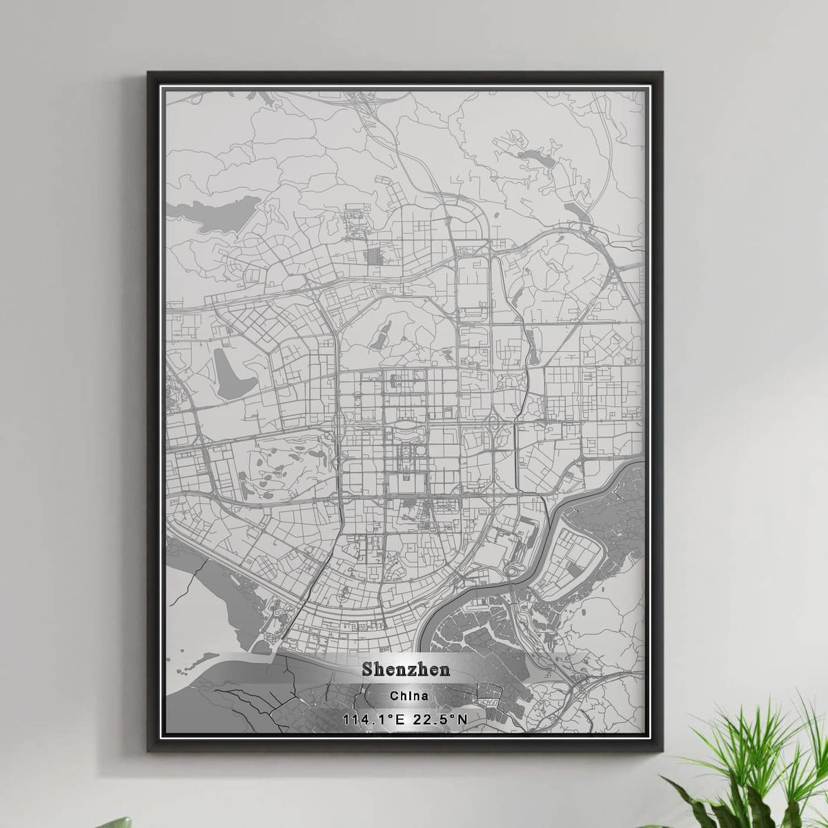 ROAD MAP OF SHENZHEN, CHINA BY MAPBAKES