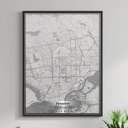 ROAD MAP OF SHENZHEN, CHINA BY MAPBAKES
