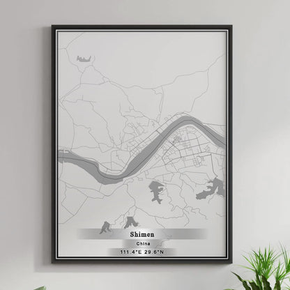 ROAD MAP OF SHIMEN, CHINA BY MAPBAKES