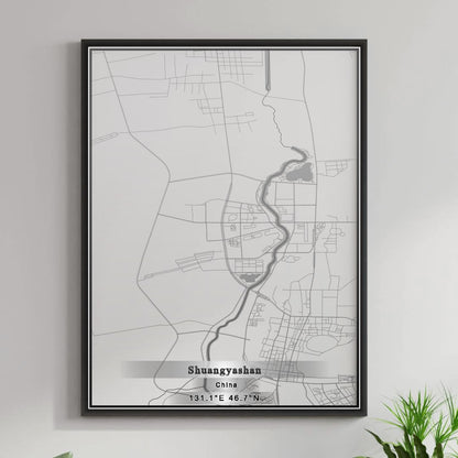 ROAD MAP OF SHUANGYASHAN, CHINA BY MAPBAKES